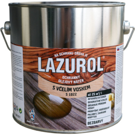 Lazurol S1022 lak s voskem na dřevo, bezbarvý, 2,5 l