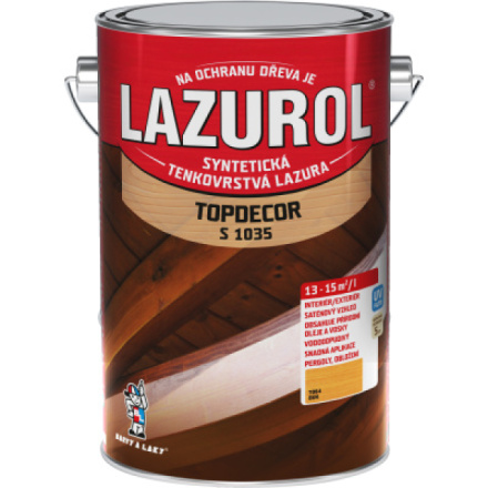 Lazurol Topdecor S1035 tenkovrstvá lazura na dřevo T064 buk, 4,5 l