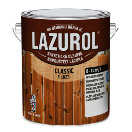 Lazurol Classic S1023 tenkovrstvá lazura na dřevo s obsahem olejů, 0080 mahagon, 2,5 l