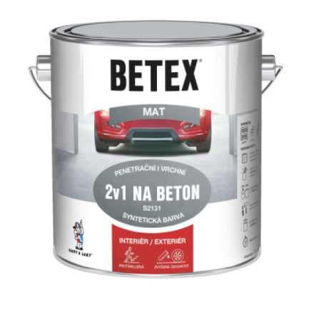 Betex  S2131 2v1 základní i vrchní barva na beton 0110 šedá, 2 kg