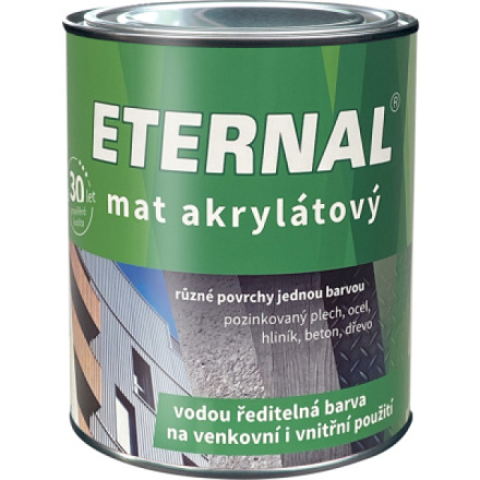 Eternal mat akrylátový univerzální barva na dřevo kov beton, 04 tmavá šedá, 700 g