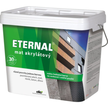 Eternal mat akrylátový univerzální barva na dřevo kov beton, 07 červenohnědá, 10 kg