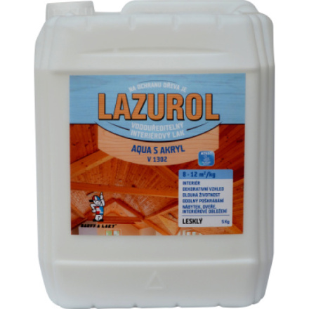 Lazurol Aqua S Akryl V1302 lesk lak na dřevo 5 kg