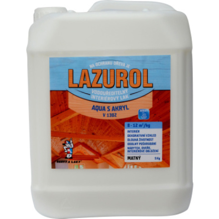 Lazurol Aqua S Akryl V1302 mat lak na dřevo 5 kg