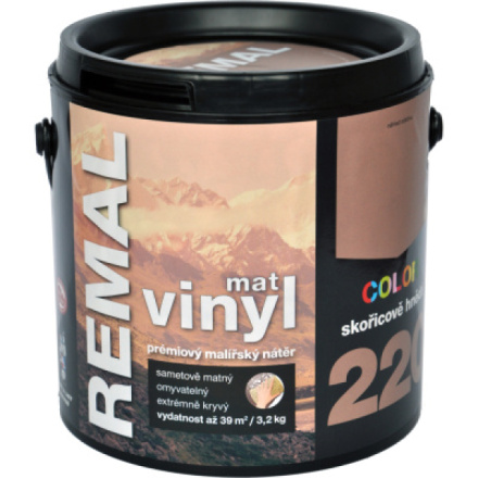 REMAL Vinyl Color mat omyvatelná barva na zeď, 220 skořicově hnědá, 3,2 kg