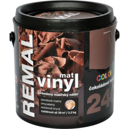 REMAL Vinyl Color mat omyvatelná barva na zeď, 240 čokoládově hnědá, 3,2 kg