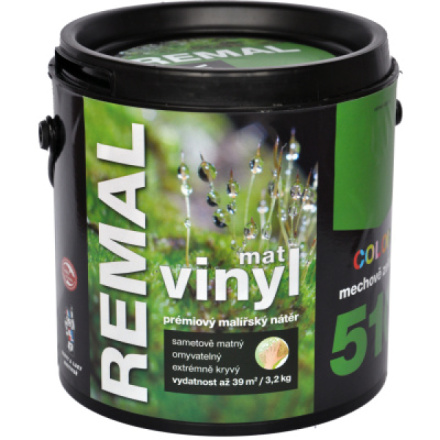 REMAL Vinyl Color mat omyvatelná barva na zeď, 510 mechově zelená, 3,2 kg