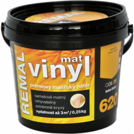 REMAL Vinyl Color mat omyvatelná barva na zeď, 620 letná žlutá, 250 g