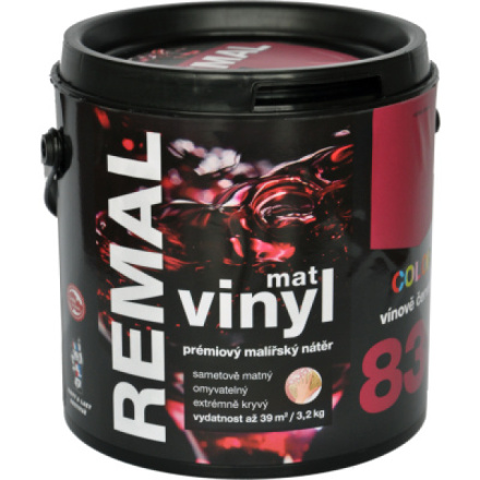 REMAL Vinyl Color mat omyvatelná barva na zeď, 830 vínově červená, 3,2 kg