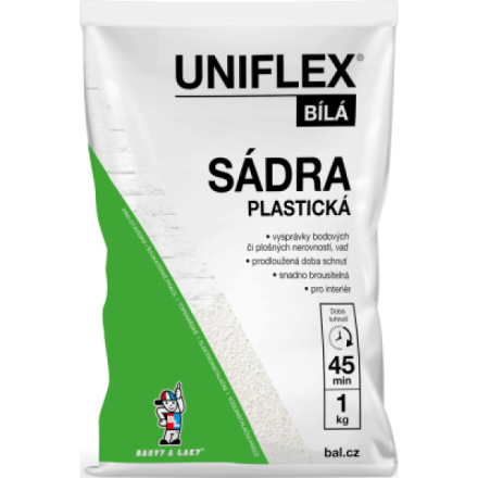 Uniflex sádra bílá plastická, 1 kg