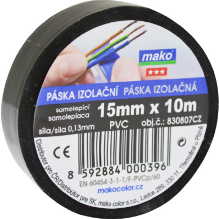 Mako elektroinstalační lepicí páska, šířka 15 mm, délka 10 metrů