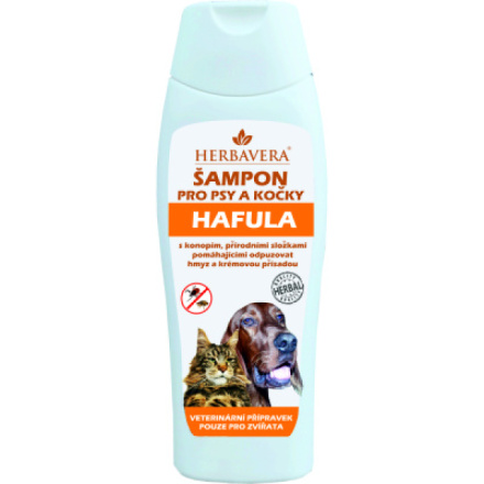 Herbavera Hafula, šampon pro psy a kočky, antiparazitní s konopím, 250 ml
