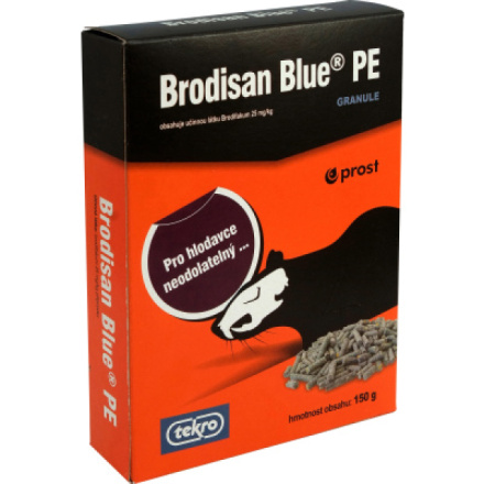 Brodisan Blue PE granule k hubení hlodavců, 150 g