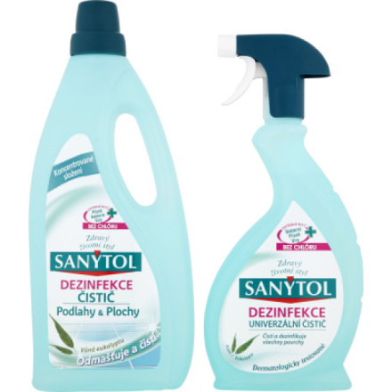 Sanytol Dezinfekce čistič podlahy & plochy, 1 l + univerzální čistič, 500 ml
