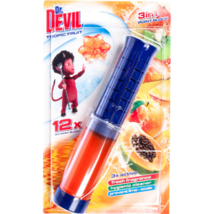 Dr. Devil 3v1 Point Block WC blok v tubě Tropic Fruit, 75 ml