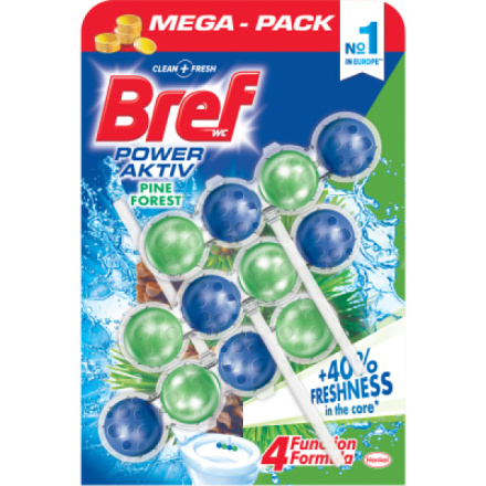 Bref WC blok Power Aktiv Pine, 3× 50 g