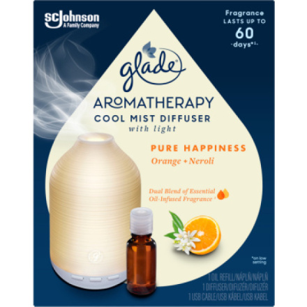 Glade Aromatherapy difuzér a náplň Cool Mist Pure Happiness, 17,4 ml