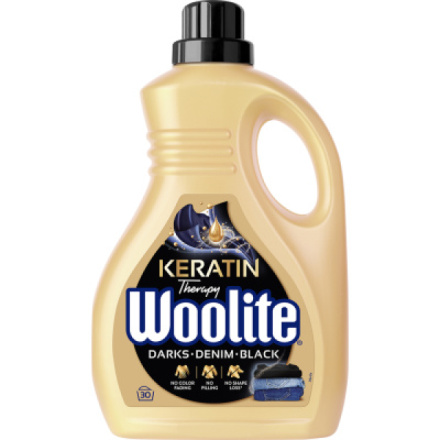 Woolite Keratin Therapy Darks Denim Black prací gel, 1,8 l, 30 dávek