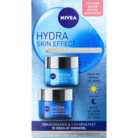 Nivea Hydra Skin Effect dárková sada denní a noční gel, 2x50g
