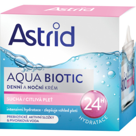 Astrid Aqua Biotic denní a noční krém suchá a citlivá pleť, 50 ml