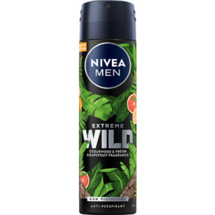 Nivea Men Extreme Wild Cedarwood & Fresh Grapefruit antiperspirant, 150 ml deospray