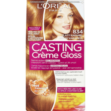 L'Oréal Casting Crème Gloss barva na vlasy Zlatý karamel 834