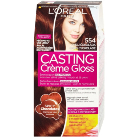 L'Oréal Casting Crème Gloss barva na vlasy Chilli čokoláda 554