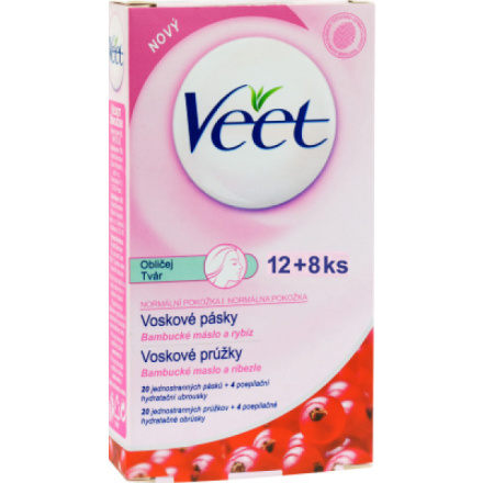 Veet voskové pásky s proužkem na obličej 20 kusů