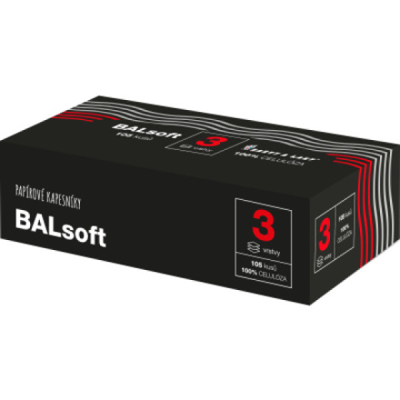 BALsoft 3vrstvé papírové kapesníčky v krabici, 105 ks