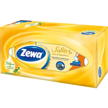 Zewa Softis Soft & Sensitive Box 4vrstvé papírové kapesníky, 80 ks