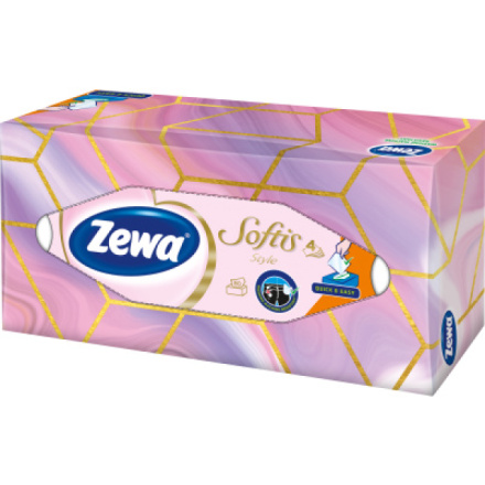 Zewa Softis Style Box 4vrstvé papírové kapesníky, 80 ks