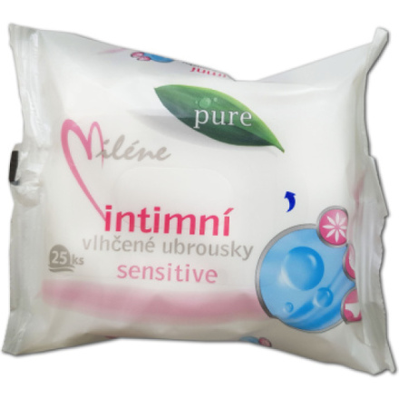 Miléne Pure sensitive intimní vlhčené ubrousky, 25 ks