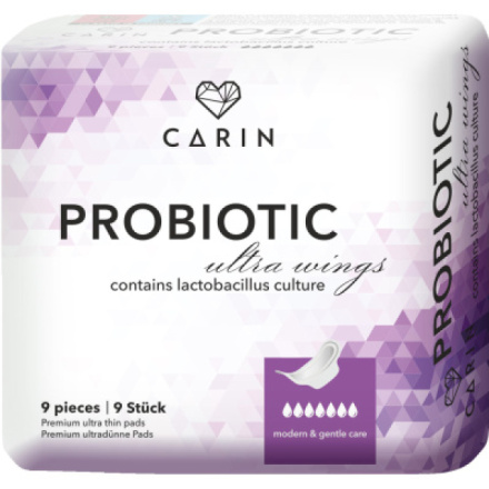 Carin Ultra Probiotic dámské vložky, 9 ks