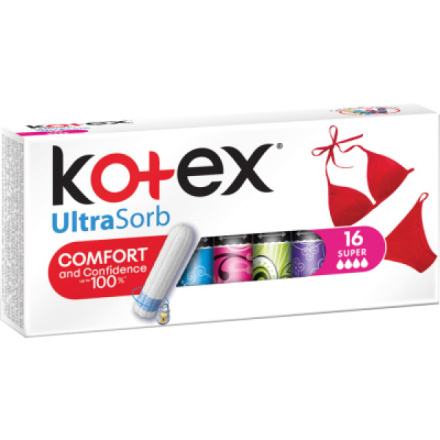 Kotex UltraSorb Super tampony, 16 ks