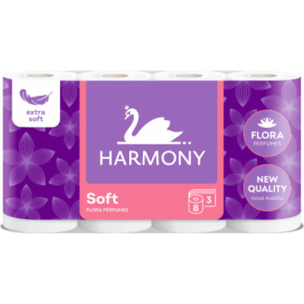 Harmony Soft Flora 3vrstvý toaletní papír, 8 rolí, 17,5 m role