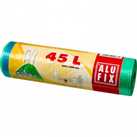 Alufix pytle na odpad, zatahovací, 14 µ, 60 × 60 cm, 45 l, 20 ks
