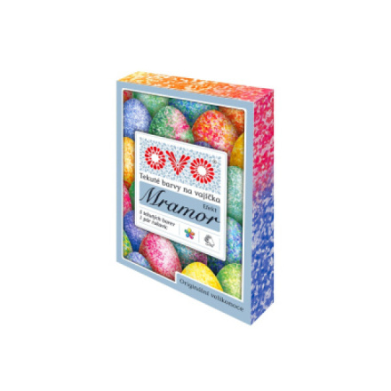 OVO gelové barvy na vajíčka efekt mramor, 5 barev + rukavice, 5 × 5 ml