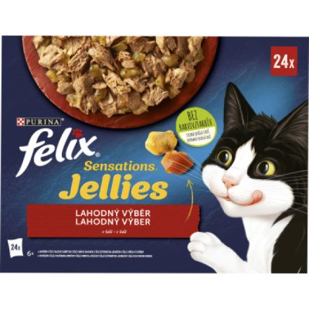 Felix Sensations Jellies kapsičky pro kočky výběr v želé, 24 × 85 g