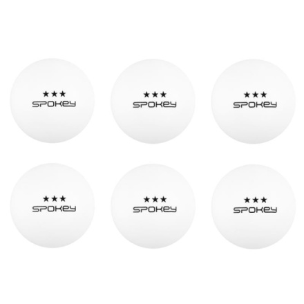 Spokey SPECIAL-Pingpongové míčky 3*, 6 ks, bílé, K81876