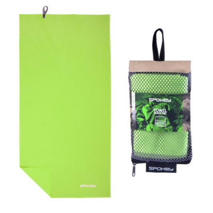 Spokey SIROCCO M Rychleschnoucí ručník 40x80 cm, zelený s odnímatelnou sponou, K924994