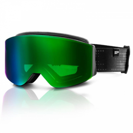 Spokey GRANBY lyžařské brýle černo-zelené, K926676
