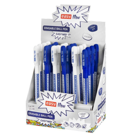 EASY WAY Přepisovatelné kuličkové pero, modrá náplň, 0,5 mm, 1ks v balení, modrá/bílá, S927443
