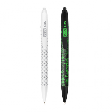 EASY FANCY Kuličkové pero, modrá semi-gelová náplň, 0,7 mm, 1ks v balení, bílo-šedá a černo-zelená, S941725