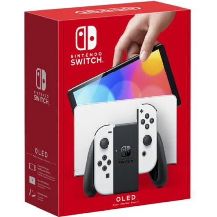Herní konzole Nintendo Switch, White Joy-Con (OLED), NSH008