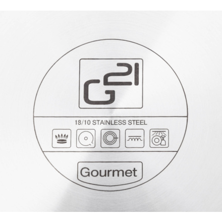 Pánev G21 Gourmet Miracle 28 cm s poklicí, nerez/greblon, G21-006NG