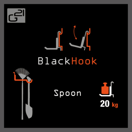 Závěsný systém G21 BlackHook spoon 7,5 x 9,5 x 20,5 cm, GBHSP20C5