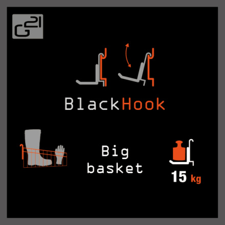 Závěsný systém G21 BlackHook big basket 63 x 14 x 35 cm, GBHBGBAS63