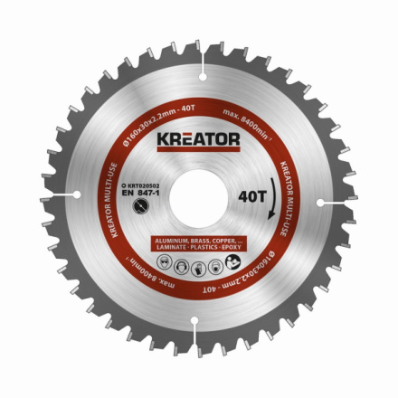 Pilový kotouč Kreator KRT020502 univerzální 160mm, 40T, KRT020502