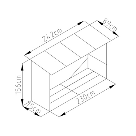 Přístřešek na dřevo G21 WOH 335 - 242 x 89 cm, šedý, GWS-336-GRY