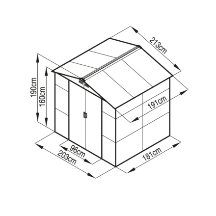 Zahradní domek G21 GAH 407 - 213 x 191 cm, zelený, GAH-407-ZNG-2S0